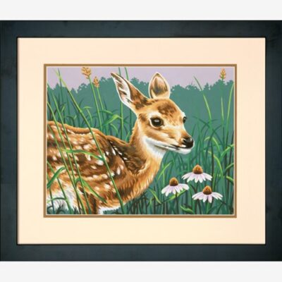 73-91447 Набор для рисования красками по номерам "Олень и цветы • Fawn and Flowers" DIMENSIONS