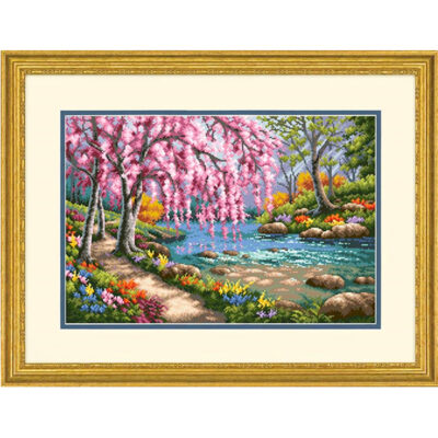 70-35374 Набор для вышивания крестом "Вишня в цвету • Cherry Blossom Creek" DIMENSIONS