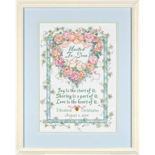 35125 Набор для вышивания крестом "Объедены любовью • United in Love Wedding Record" DIMENSIONS