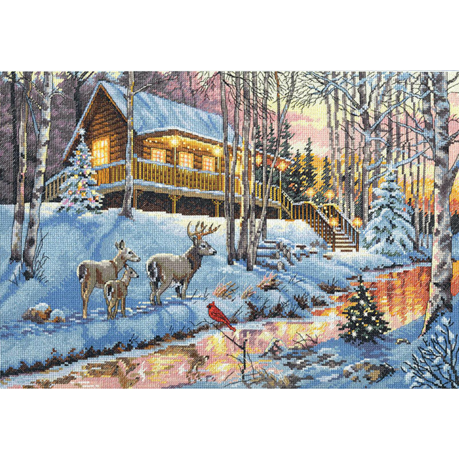 70-08976 Набор для вышивания крестом "Winter cabin • Зима" DIMENSIONS