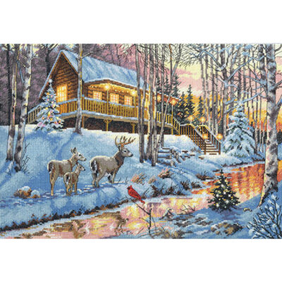 70-08976 Набор для вышивания крестом "Winter cabin • Зима" DIMENSIONS