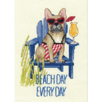 70-65195 Набір для вишивання хрестом "Beach day dog - Пляжний собака" DIMENSIONS