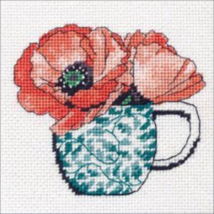 71-07247 Набор для вышивания крестом "Floral teacup • Цветочная чашка" DIMENSIONS