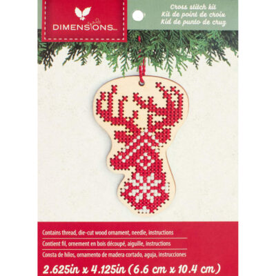 72-76057 Набор для вышивания крестом "Deer Wood Ornament • Олень" DIMENSIONS