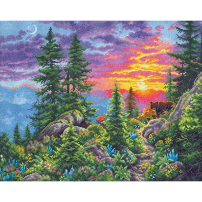 70-35383 Набор для вышивания крестом "Sunset Mountain Trail • Закат в горах" DIMENSIONS