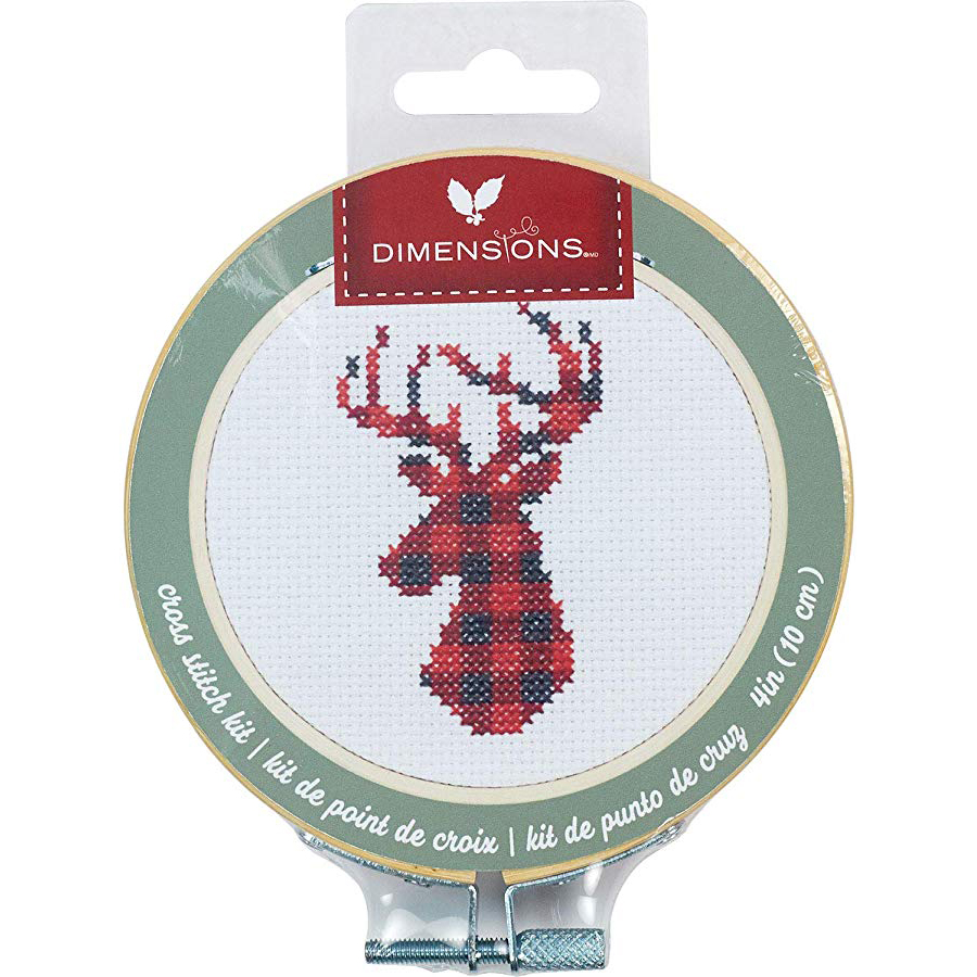 72-76048 Набір для вишивання хрестом "Plaid Deer - Олень" DIMENSIONS