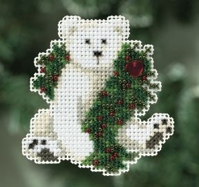 Набор для вышивания "Holiday Polar Bear • Праздничный полярный медведь" Mill Hill MH180306