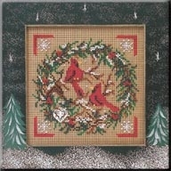 Набор для вышивания "Cardinal Wreath • Венок с кардиналами" Mill Hill