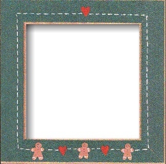 Оригинальная рамка Matte Green w/Gingerbread Hearts для наборов Mill Hill