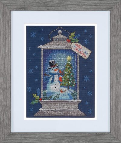 70-08987 Набор для вышивания крестом "Snowman Lantern • Фонарь со снеговиком" DIMENSIONS