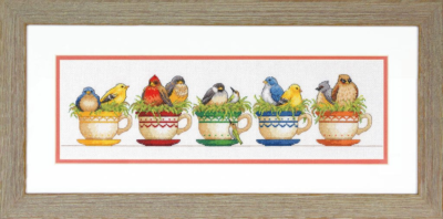 70-35394 Набор для вышивания крестом "Teacup Birds • Птицы в чашках" DIMENSIONS