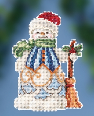 JS202013 Набор для вышивания "Clean Sweep Snowman • Снеговик дворник" Mill Hill