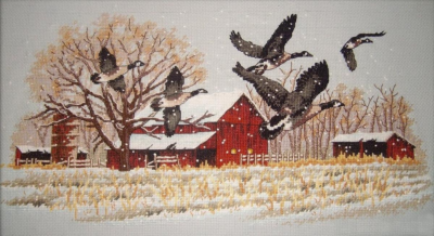 13732 Набор для вышивания крестом "Гуси зимой • Winter Geese" DIMENSIONS
