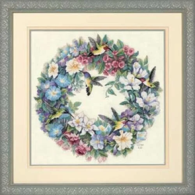 35132 Набор для вышивания крестом "Венок с колибри • Hummingbird Wreath" DIMENSIONS