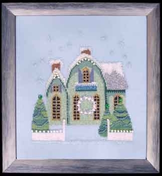 Схема "Little Snowy Green Cottage  • Маленький снежный зеленый котедж" Nora Corbett NC159