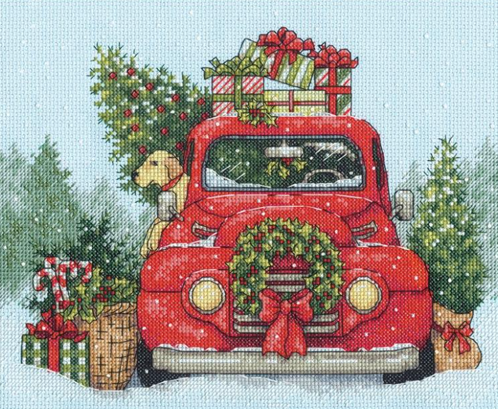 Набір для вишивання хрестом "Festive Ride - Святкова поїздка" DIMENSIONS