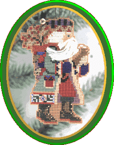 Набор для вышивания "Juniper Branch Santa • Санта с падубом" Mill Hill