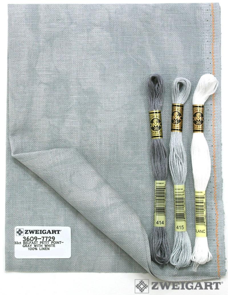 3609/7729 Vintage Belfast Linen 32 (ширина 140см) винтажный серый