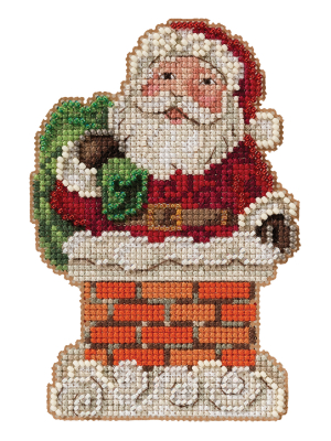 JS202112 Набор для вышивания "Santa in Chimney • Санта в дымоходе" Mill Hill